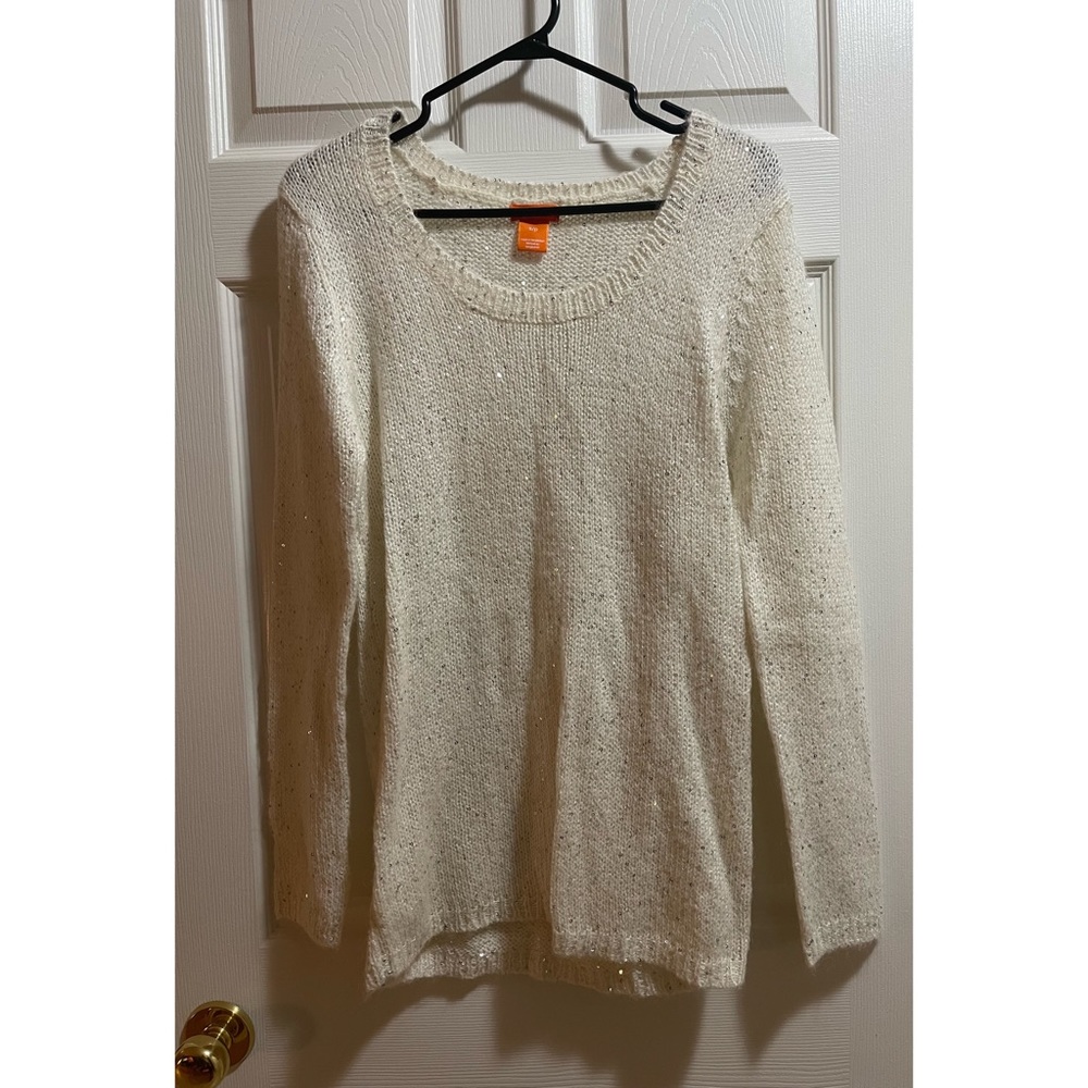 White Sequin Sweater
